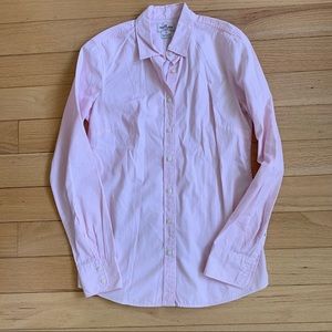 J Crew Pink Pinstriped Button Down
